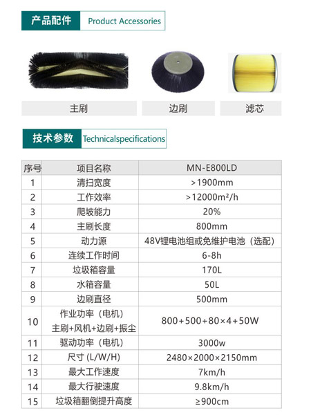 新型全封闭自卸式桑珠孜扫地机MN-E800LD